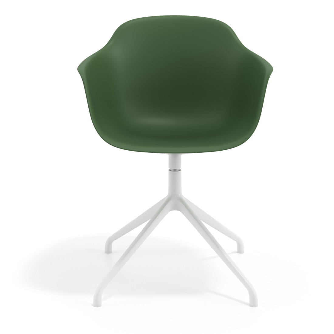 silla de reuniones verde elisa base piramide plastico 6