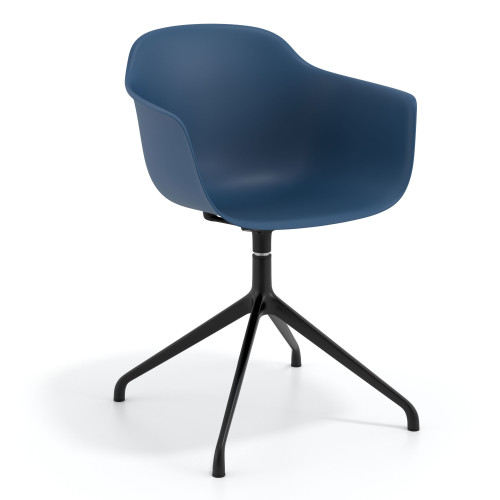 Silla de reuniones Elisa, base piramidal - Negro