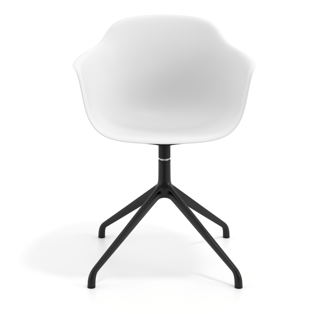 silla de reuniones blanco elisa base piramide plastico 6