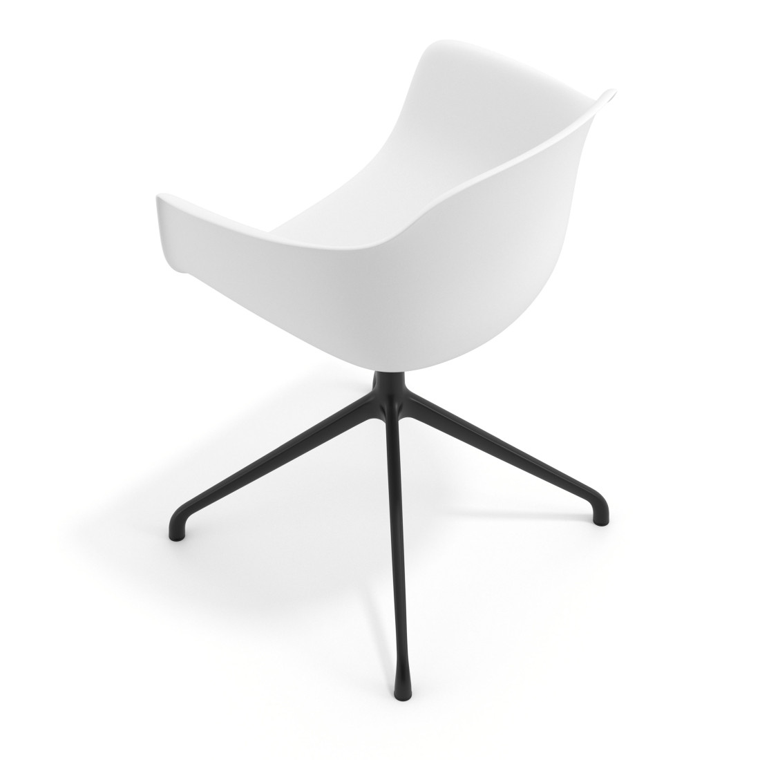silla de reuniones blanco elisa base piramide plastico 7