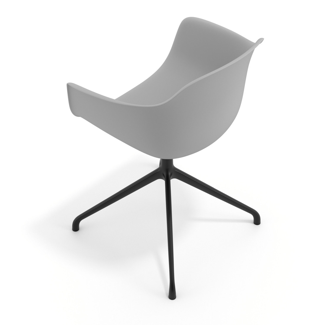 silla de reuniones gris elisa base piramide plastico 7