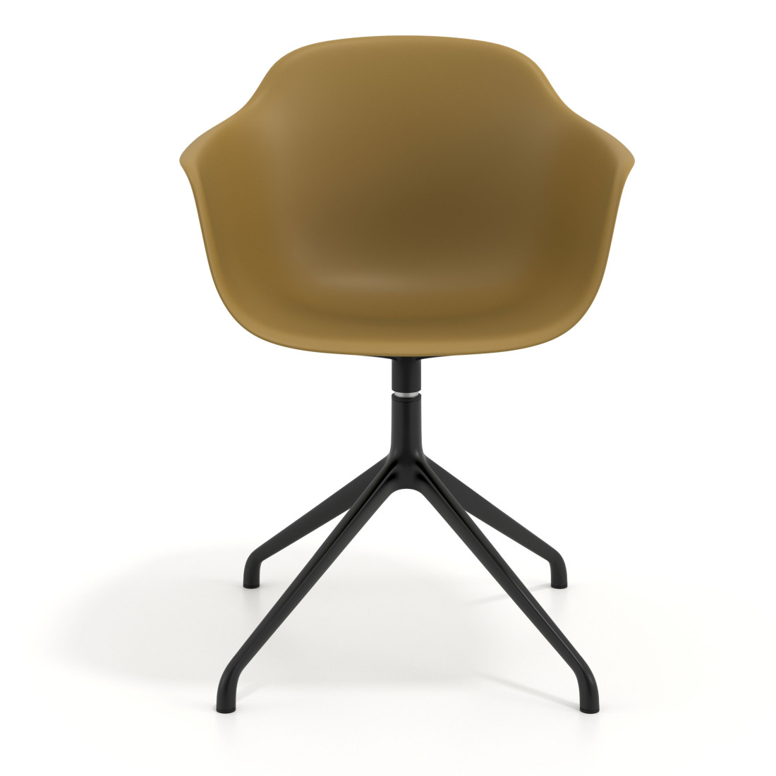 silla de reuniones amarillo elisa base piramide plastico 6