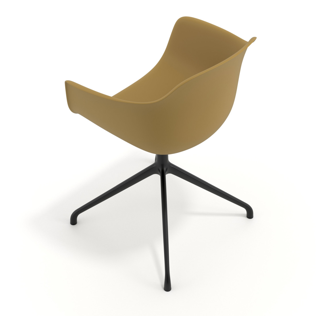 silla de reuniones amarillo elisa base piramide plastico 7