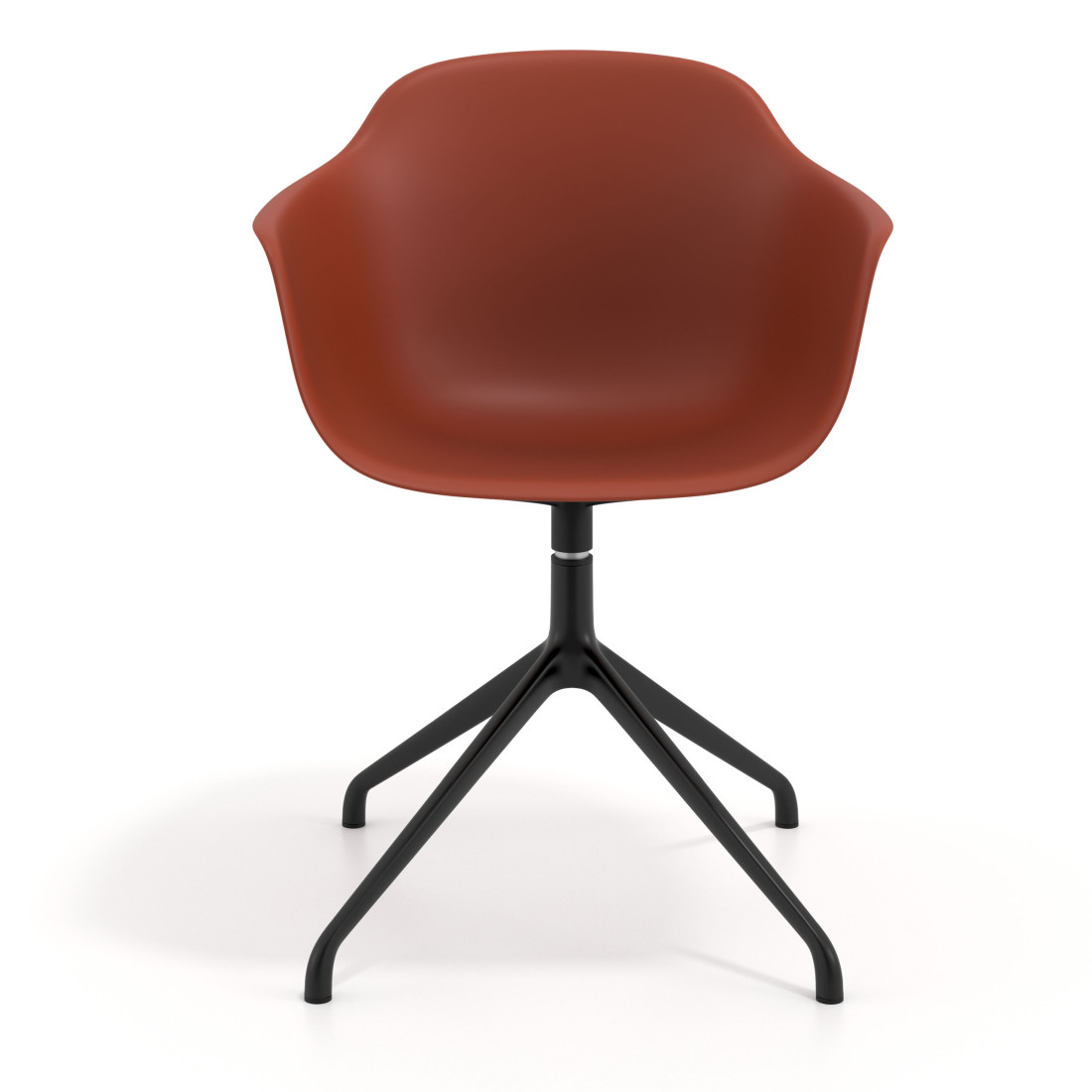 silla de reuniones rojo elisa base piramide plastico 6