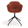silla de reuniones rojo elisa base piramide plastico 6