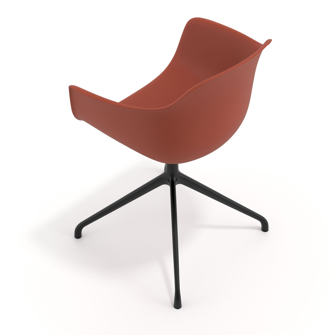silla de reuniones rojo elisa base piramide plastico 7