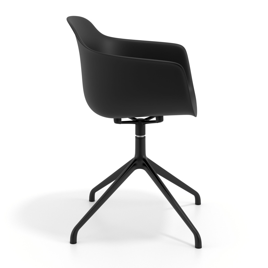 silla de reuniones negro elisa base piramide plastico 3