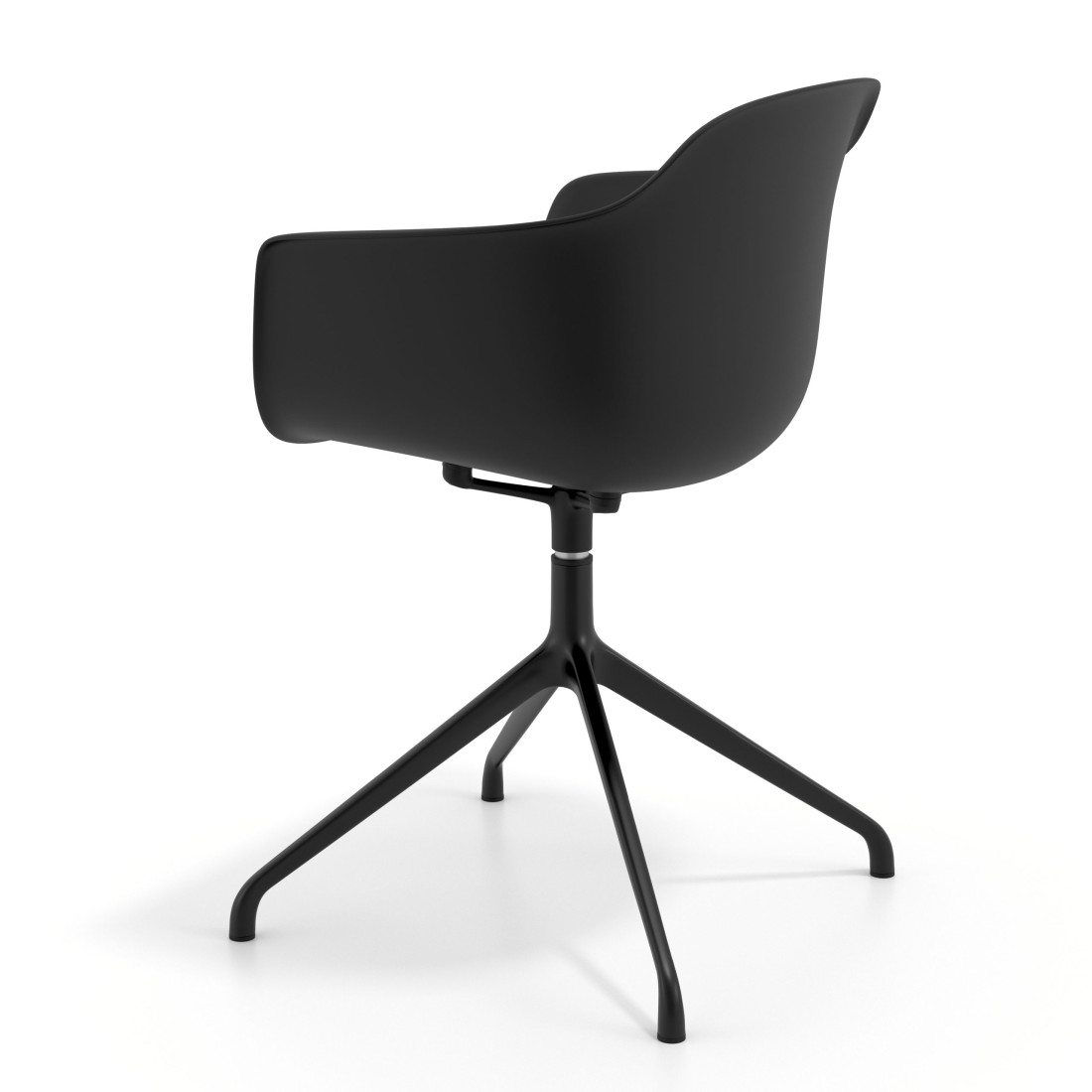 silla de reuniones negro elisa base piramide plastico 5