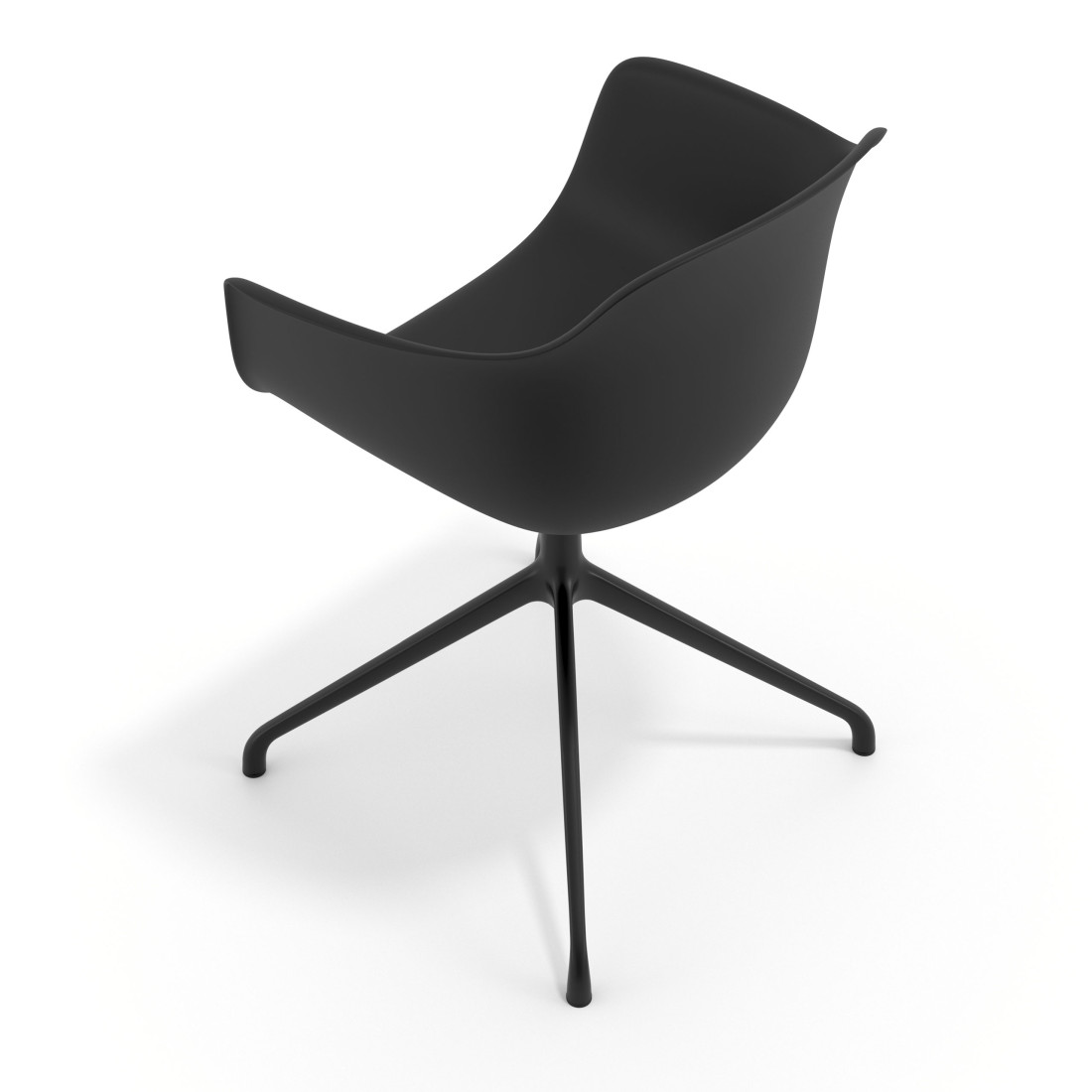 silla de reuniones negro elisa base piramide plastico 7