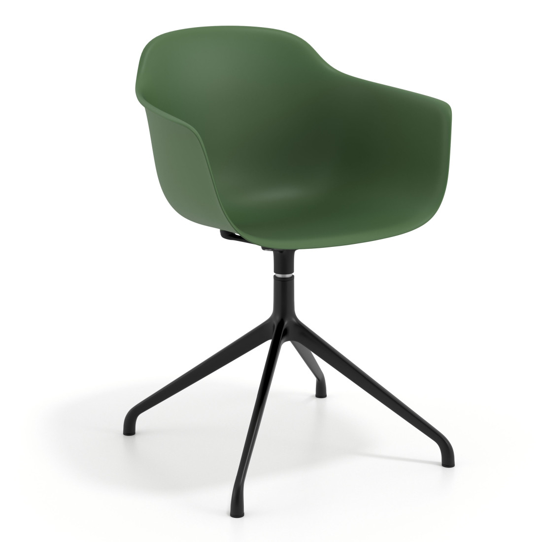 silla de reuniones verde elisa base piramide plastico 1