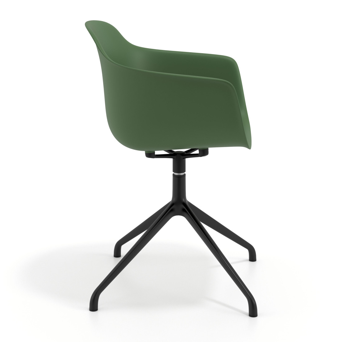 silla de reuniones verde elisa base piramide plastico 3