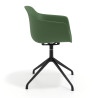 silla de reuniones verde elisa base piramide plastico 3