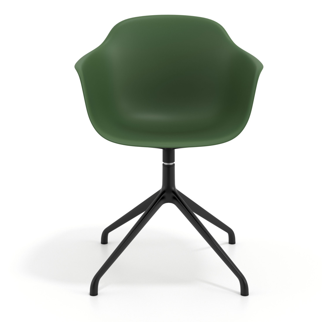 silla de reuniones verde elisa base piramide plastico 6