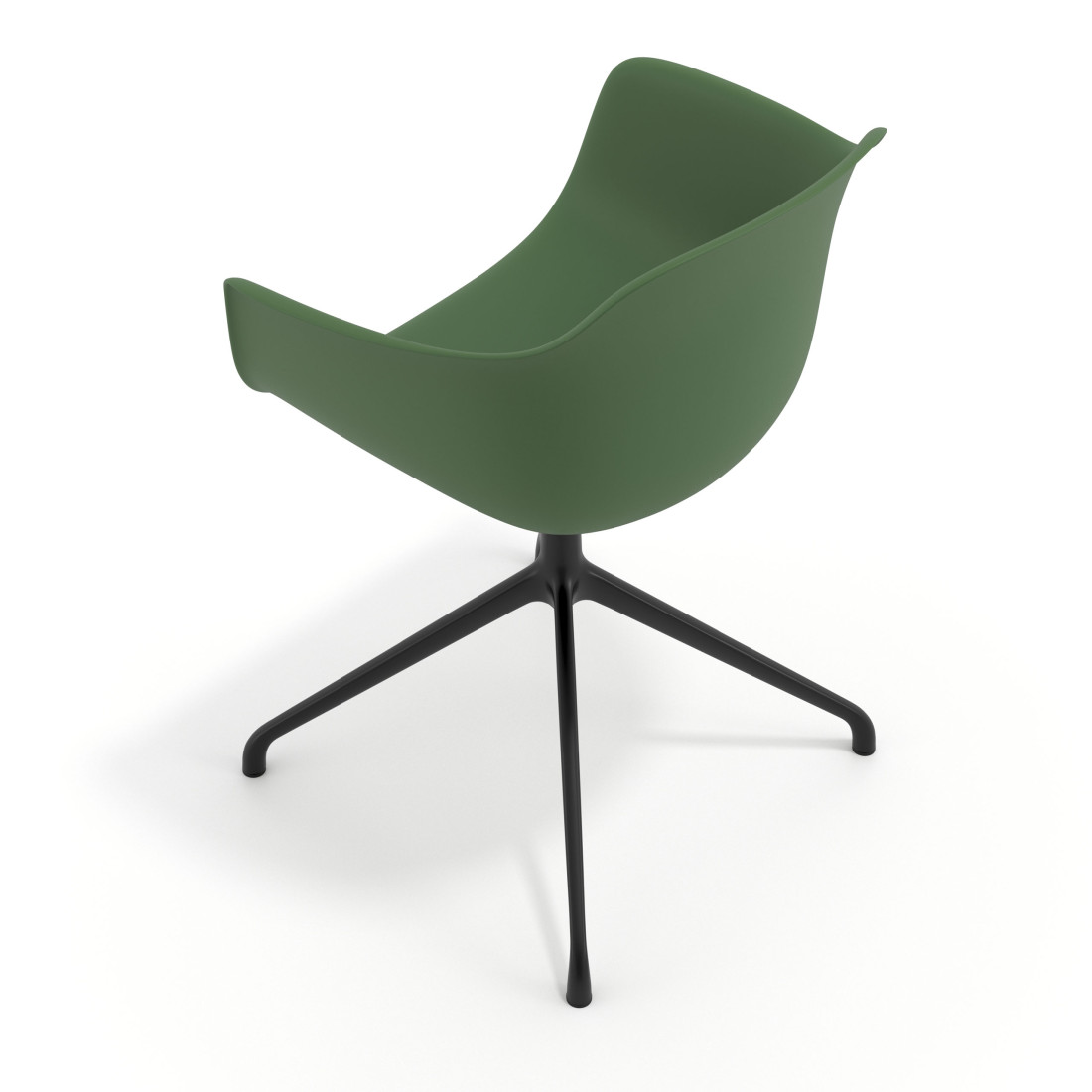 silla de reuniones verde elisa base piramide plastico 7