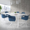 silla de reuniones azul elisa base piramide plastico 2