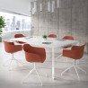 silla de reuniones rojo elisa base piramide plastico 2