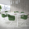 silla de reuniones verde elisa base piramide plastico 2