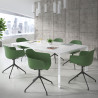 silla de reuniones verde elisa base piramide plastico 2