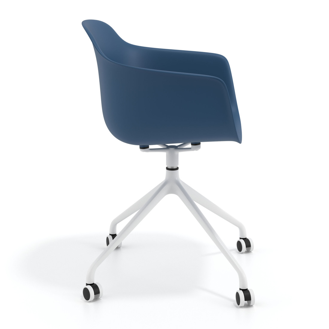 silla de reuniones azul elisa con ruedas plastico 3