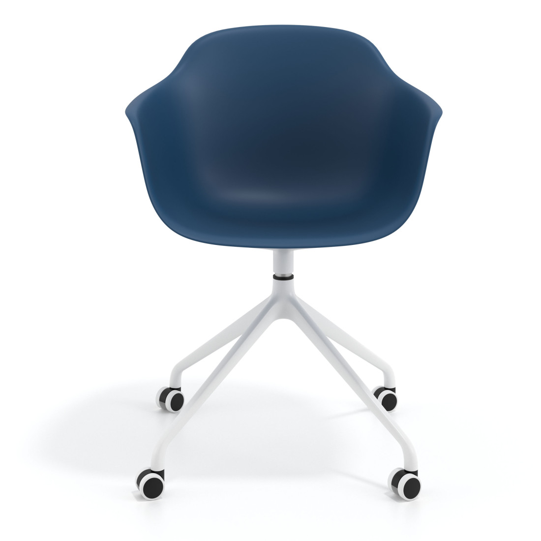 silla de reuniones azul elisa con ruedas plastico 6