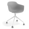 Silla Giratoria Elisa, con ruedas - Gris