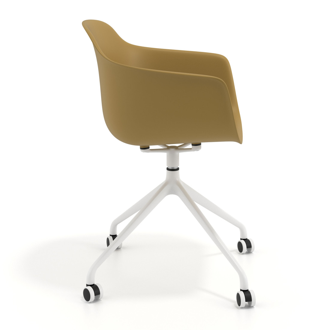 silla de reuniones amarillo elisa con ruedas plastico 3