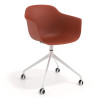 Silla Giratoria Elisa, con ruedas - ROJO
