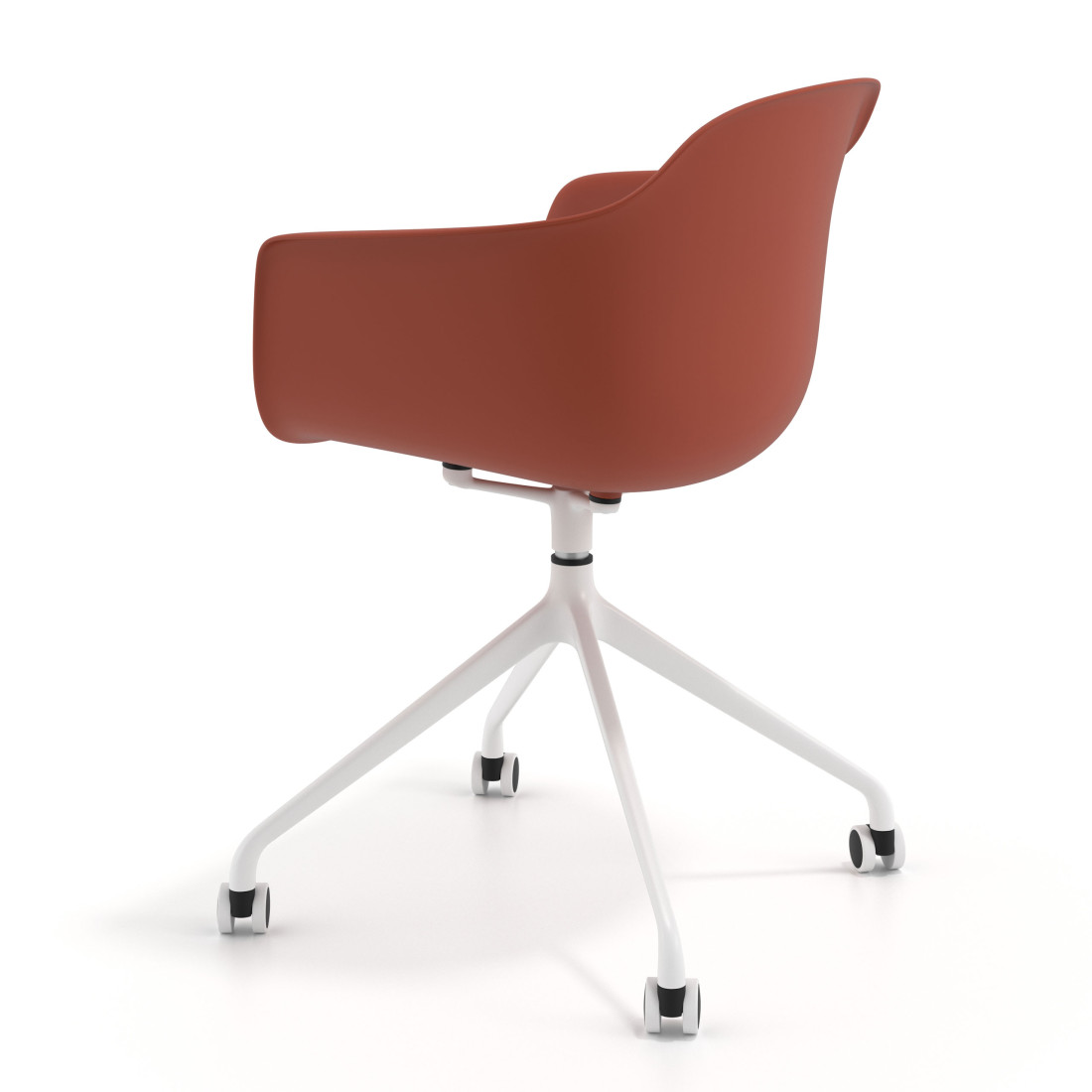 silla de reuniones rojo elisa con ruedas plastico 5