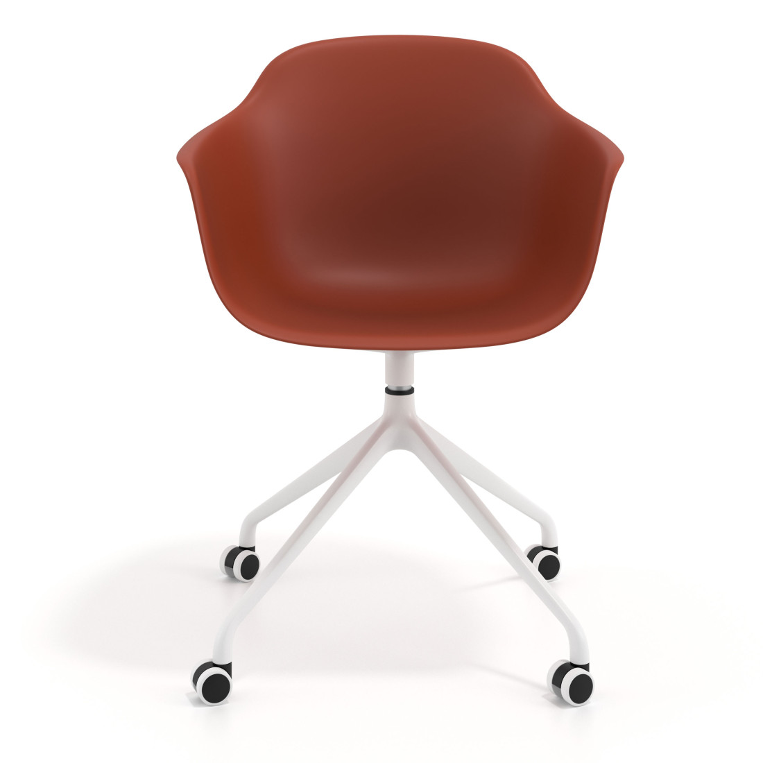 silla de reuniones rojo elisa con ruedas plastico 6