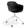 Silla Giratoria Elisa, con ruedas - NEGRO