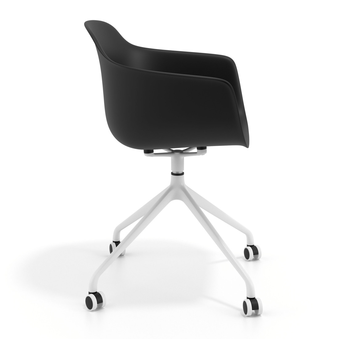 silla de reuniones negro elisa con ruedas plastico 3