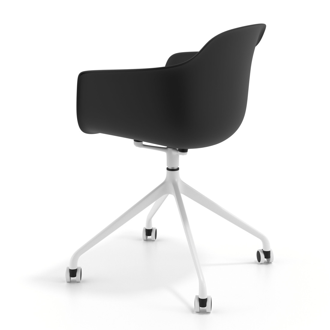 silla de reuniones negro elisa con ruedas plastico 5