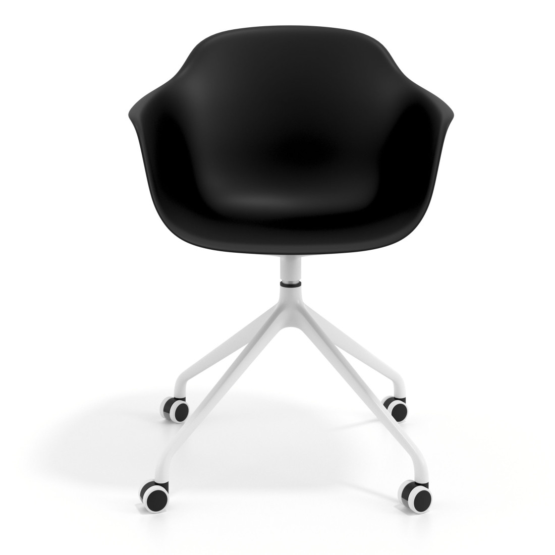 silla de reuniones negro elisa con ruedas plastico 6