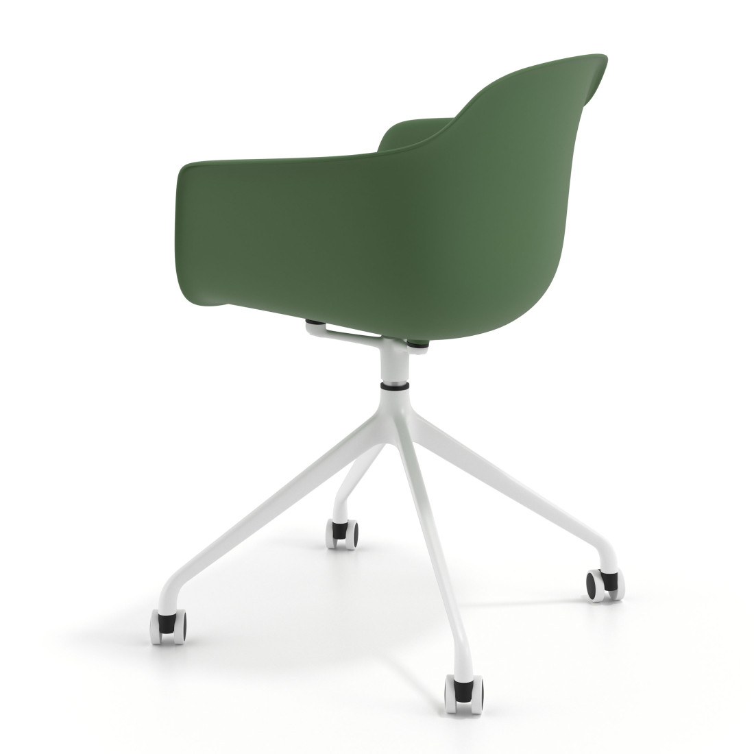 silla de reuniones verde elisa con ruedas plastico 5