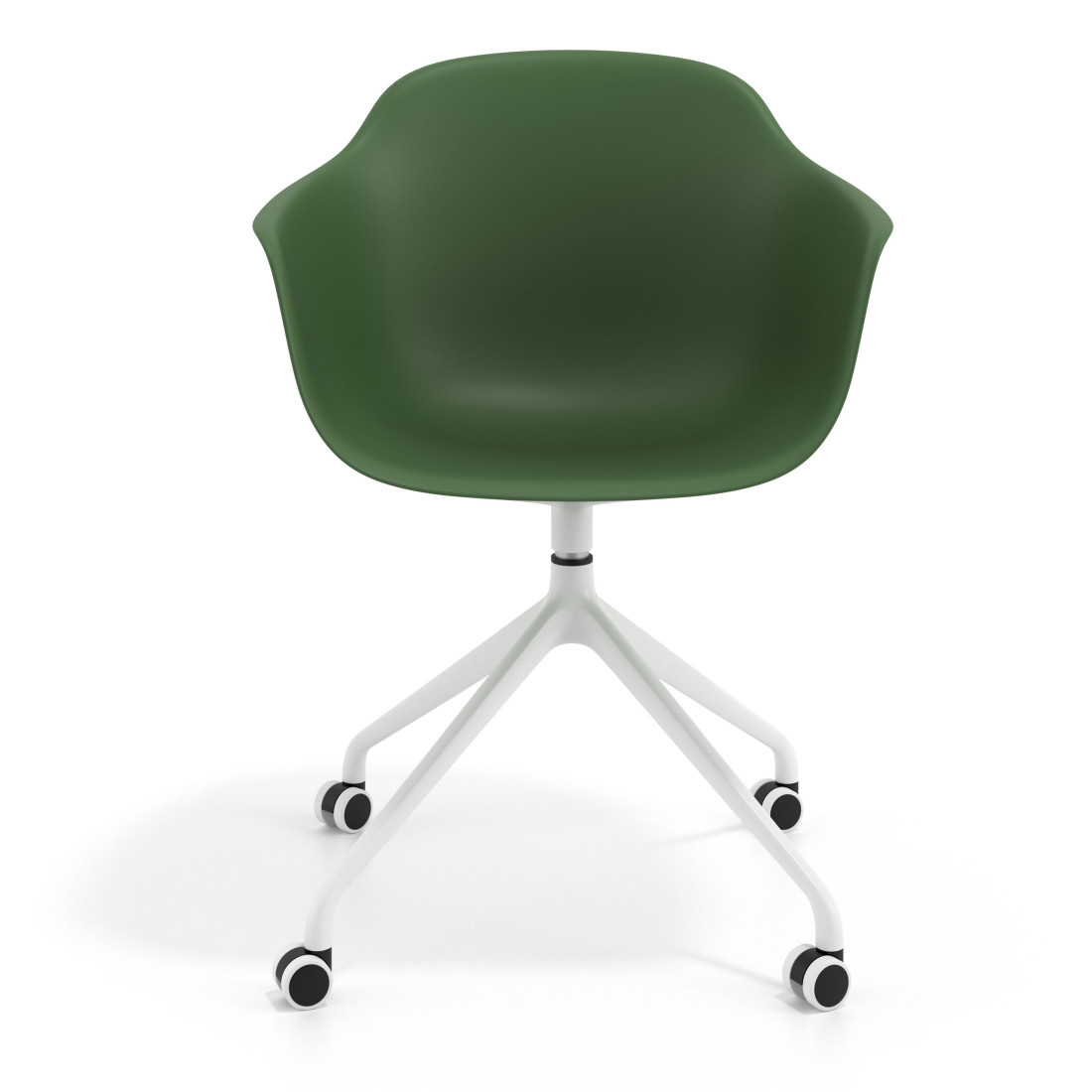 silla de reuniones verde elisa con ruedas plastico 6
