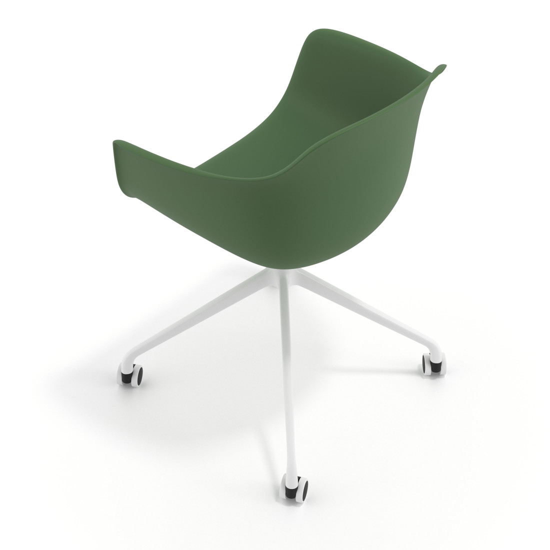 silla de reuniones verde elisa con ruedas plastico 7