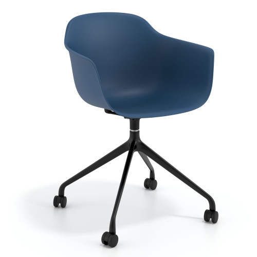 Silla Giratoria Elisa, con ruedas - Negro