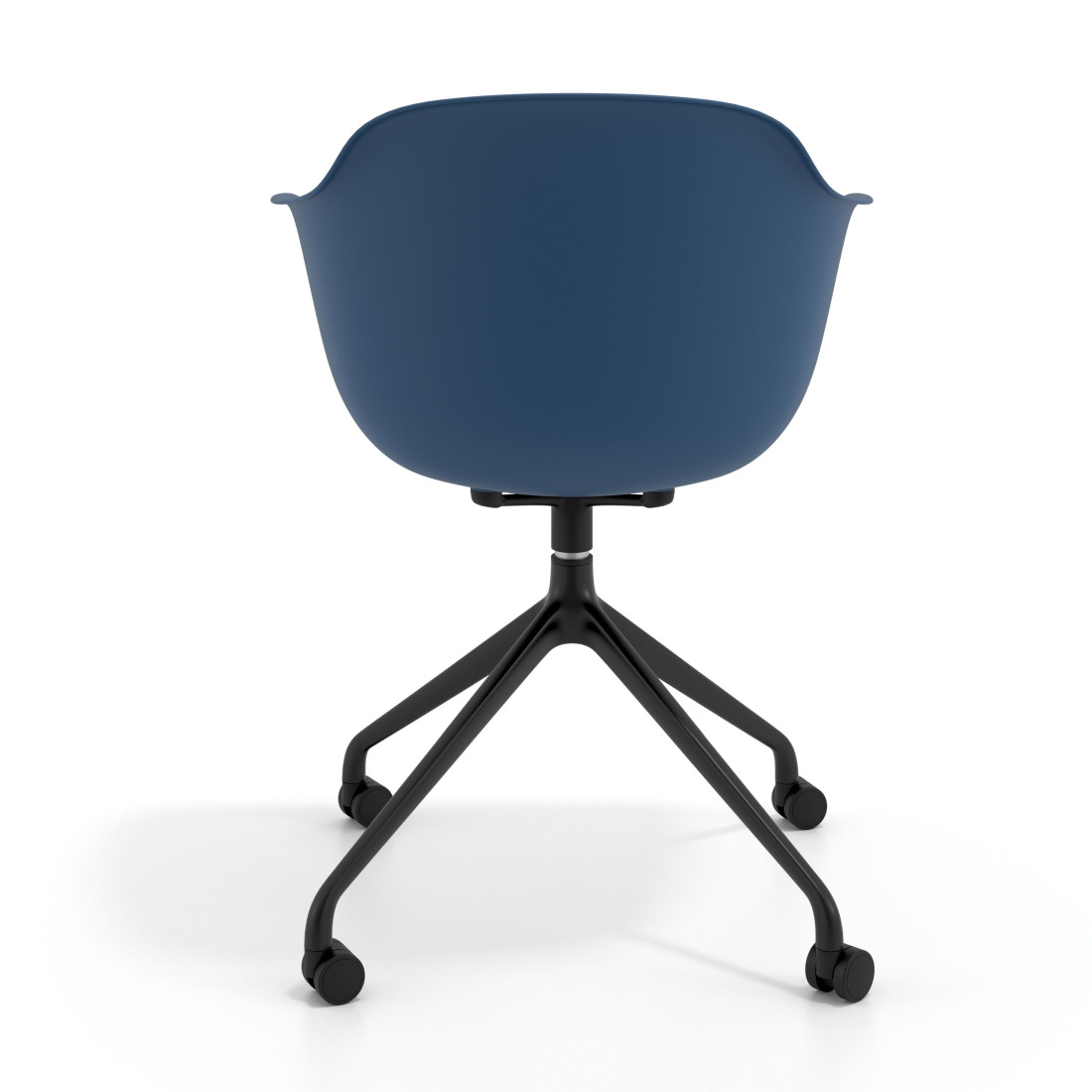 silla de reuniones azul elisa con ruedas plastico 4