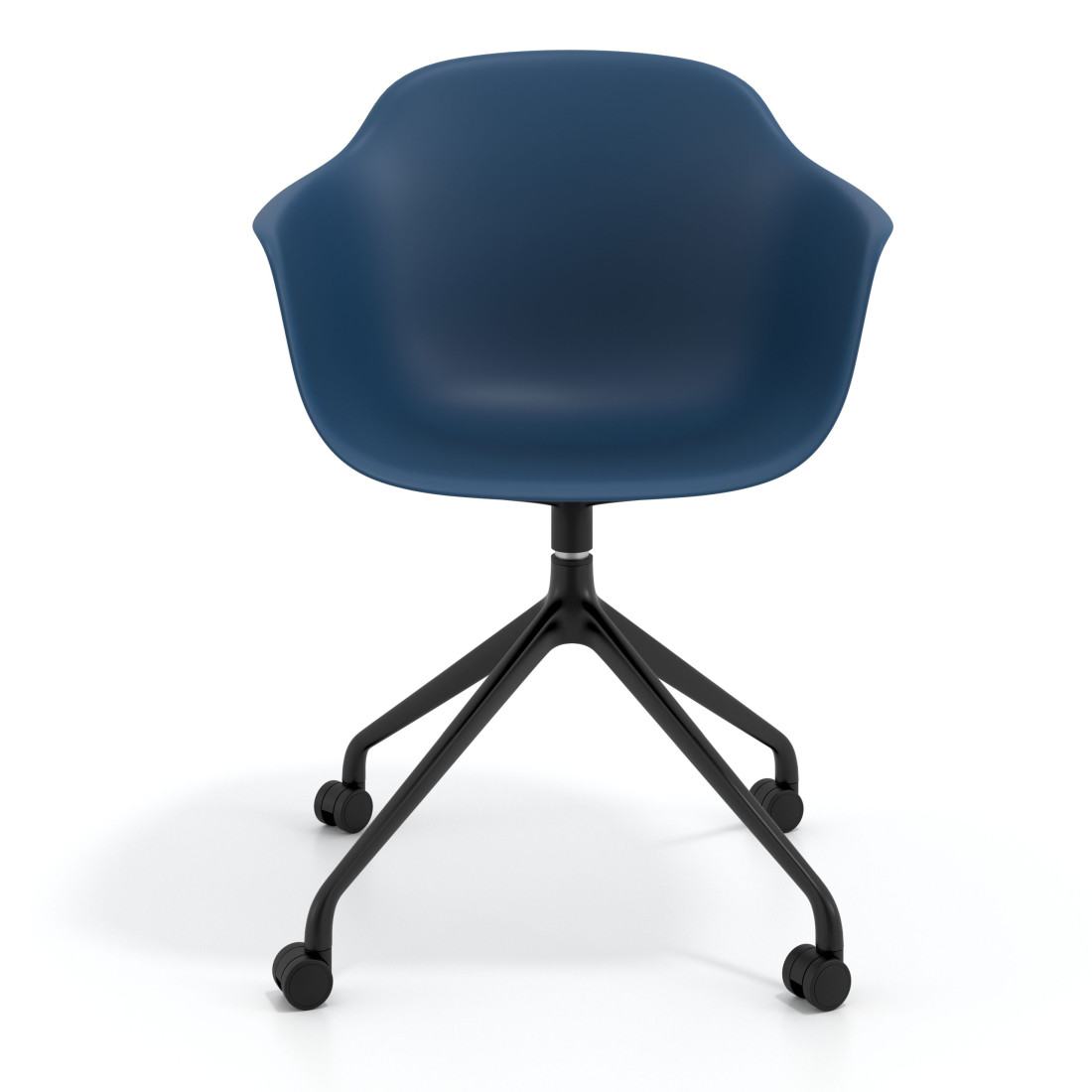 silla de reuniones azul elisa con ruedas plastico 6