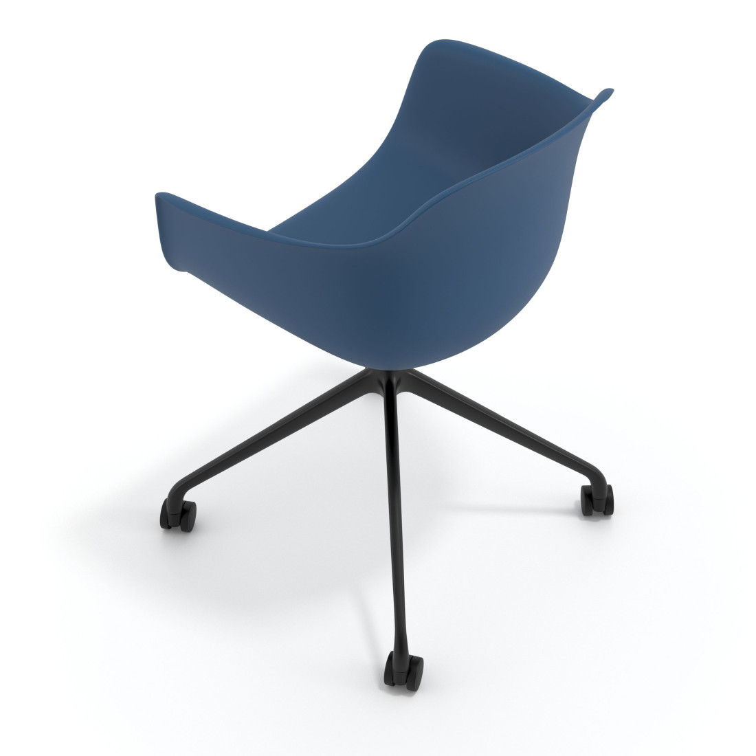 silla de reuniones azul elisa con ruedas plastico 7