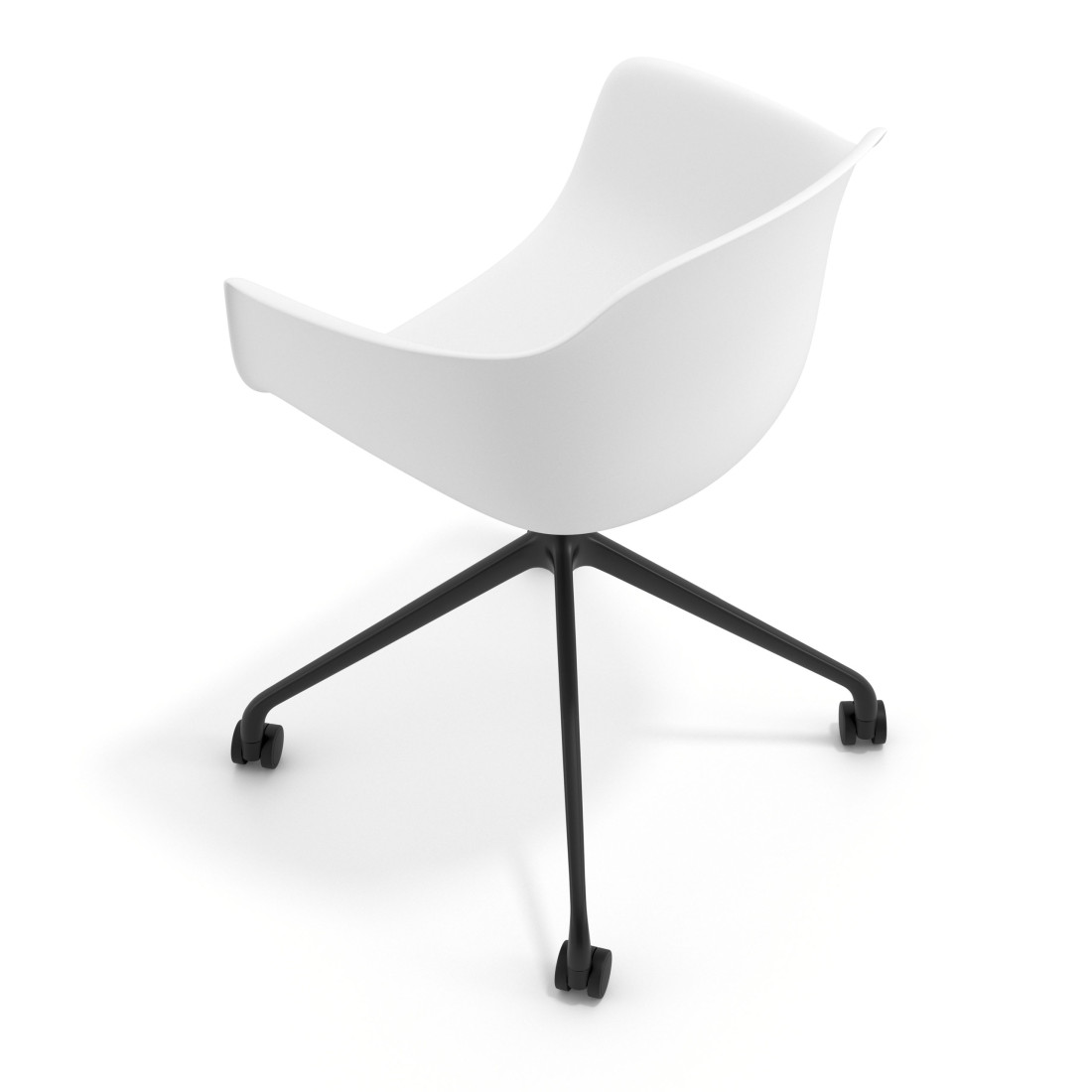 silla de reuniones blanco elisa con ruedas plastico 7