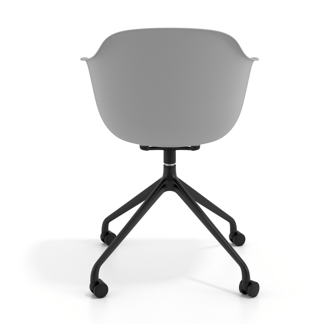 silla de reuniones gris elisa con ruedas plastico 4