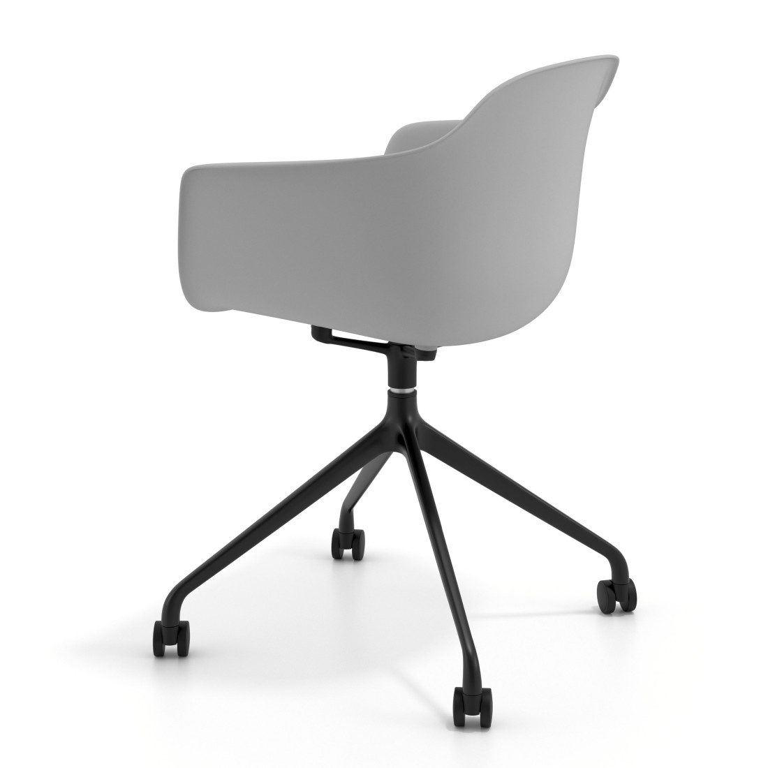 silla de reuniones gris elisa con ruedas plastico 5