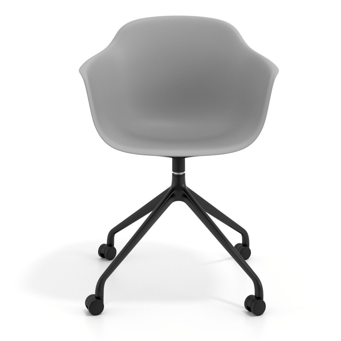 silla de reuniones gris elisa con ruedas plastico 6