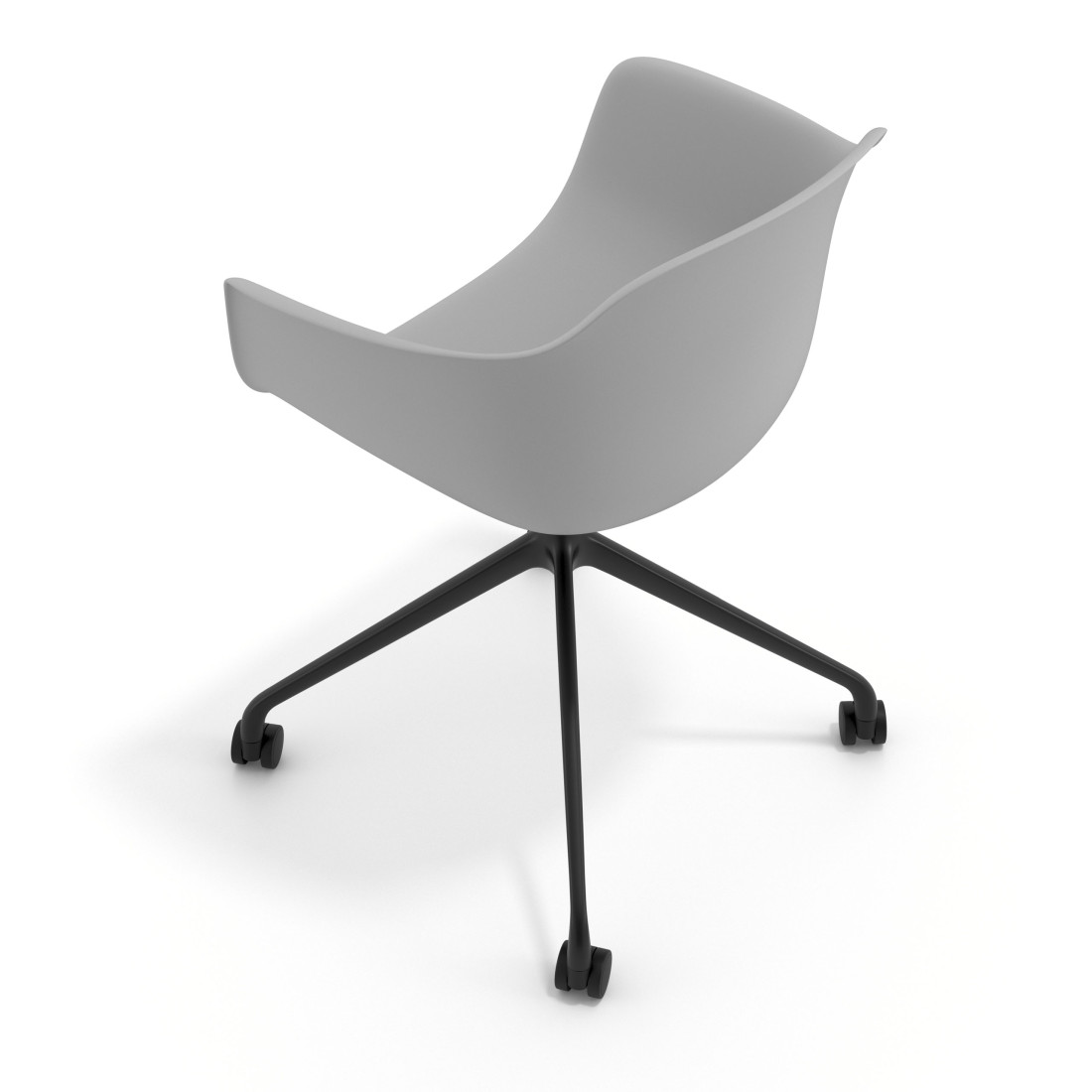silla de reuniones gris elisa con ruedas plastico 7