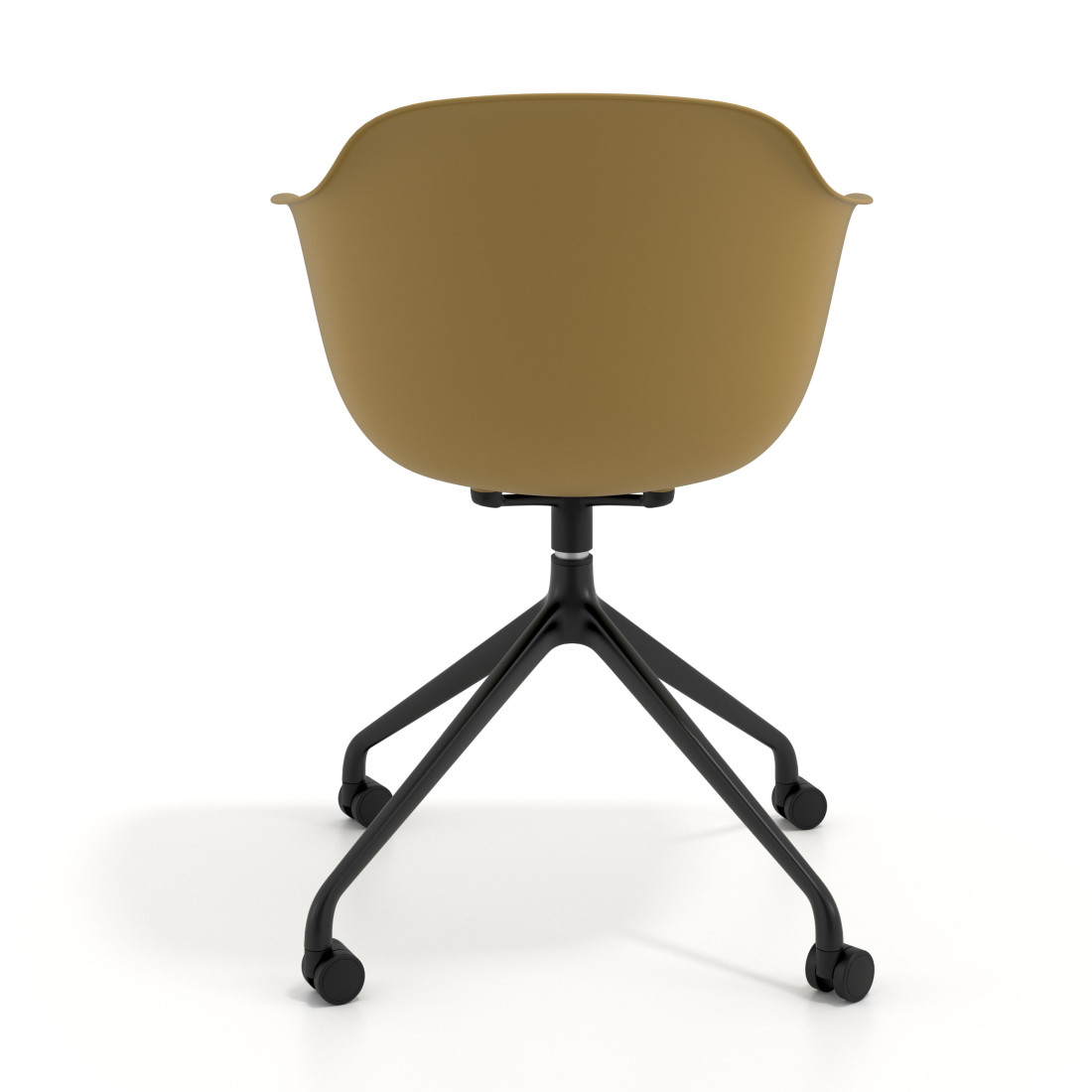 silla de reuniones amarillo elisa con ruedas plastico 4