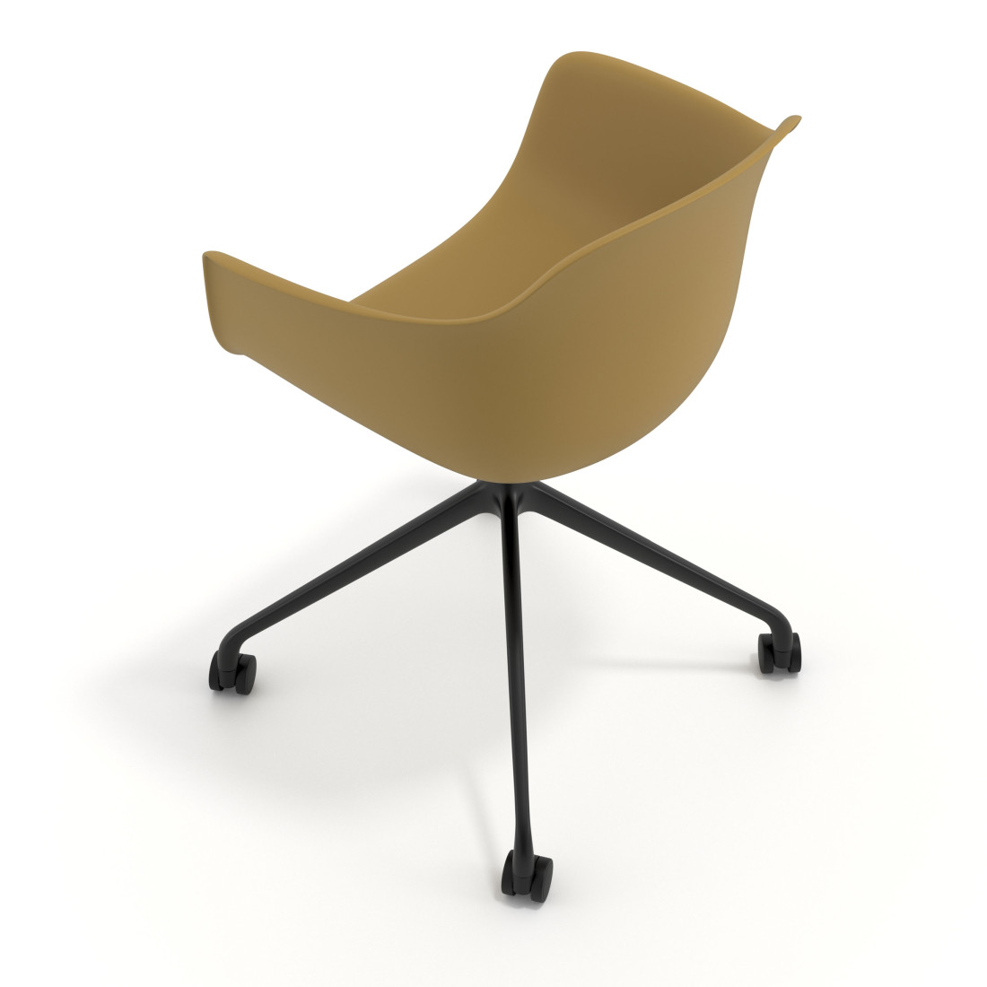 silla de reuniones amarillo elisa con ruedas plastico 7