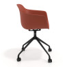 silla de reuniones rojo elisa con ruedas plastico 3