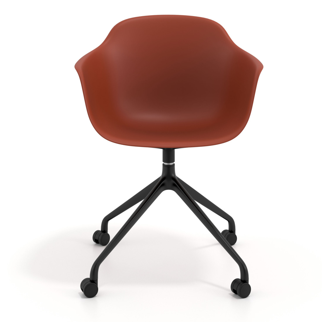 silla de reuniones rojo elisa con ruedas plastico 6