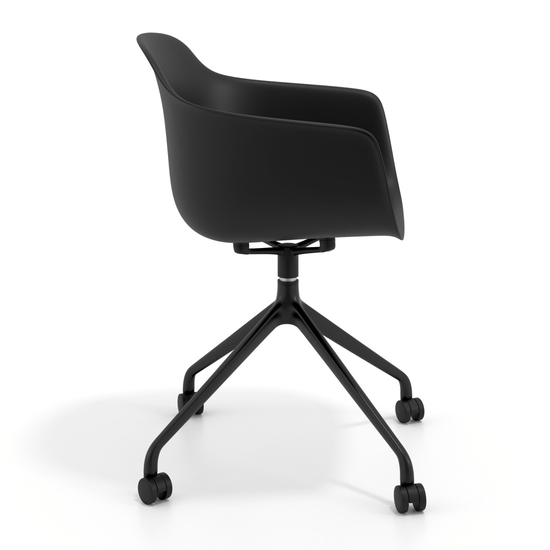 silla de reuniones negro elisa con ruedas plastico 3